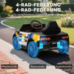 Elektrinis vaikiškas policijos automobilis su valdymo pultu, 2 varikliais ir amortizacija – Paveikslėlis 6