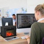 Elektrinis židinys su 600/1200 W šildymu ir liepsnos efektu – Paveikslėlis 2