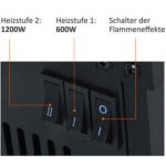 Elektrinis židinys su 600/1200 W šildymu ir liepsnos efektu – Paveikslėlis 5