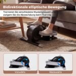 Elipsinis treniruoklis kompaktiškas elektrinis su LCD ekranu (Balta) – Paveikslėlis 4