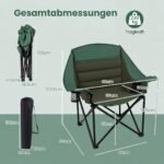 Erdvių sulankstomų kempingo kėdžių komplektas iki 230 kg apkrova (Žalia) – Paveikslėlis 2