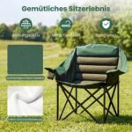 Erdvių sulankstomų kempingo kėdžių komplektas iki 230 kg apkrova (Žalia) – Paveikslėlis 4