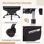 Ergonominė biuro kėdė reguliuojamo aukščio ir ištraukiama kojų atrama (Juoda) – Paveikslėlis 5