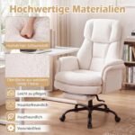 Ergonomiškas biuro krėslas su reguliuojamu aukščiu ir ištraukiama kojų atrama (Balta) – Paveikslėlis 4