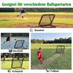 Futbolo Atmušėjas su 5 Reguliuojamais Kampais ir Tvirta Konstrukcija (Juoda) – Paveikslėlis 3