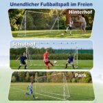 Futbolo vartų komplektas didelis su metaliniu rėmu vaikams ir jaunimui (Balta) – Paveikslėlis 3