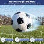 Futbolo vartų komplektas didelis su metaliniu rėmu vaikams ir jaunimui (Balta) – Paveikslėlis 5