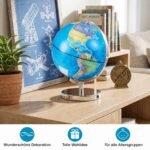Gaublys edukacinis šviečiantis su geografiniu žemėlapiu ir žvaigždynais (Mėlyna) – Paveikslėlis 3