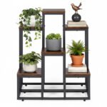 Gėlių stovas su 6 lentynėlėmis, metalinis, lofto stiliaus – Paveikslėlis 6