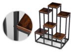 Gėlių stovas su 6 lentynėlėmis, metalinis, lofto stiliaus – Paveikslėlis 8