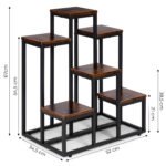 Gėlių stovas su 6 lentynėlėmis, metalinis, lofto stiliaus – Paveikslėlis 10