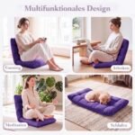 Grindų krėslas ergonomiškas su 14 padėčių reguliuojamu atlošu (Violetinė) – Paveikslėlis 3