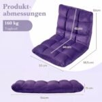 Grindų krėslas ergonomiškas su 14 padėčių reguliuojamu atlošu (Violetinė) – Paveikslėlis 4