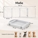 Gyvūnų aptvaras metalinis lankstus su 4 panelėmis 81 cm aukščio (Balta) – Paveikslėlis 2