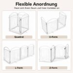 Gyvūnų aptvaras metalinis lankstus su 4 panelėmis 81 cm aukščio (Balta) – Paveikslėlis 4
