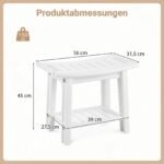 HDPE dušo suoliukas vandeniui atsparus su 150 kg keliamąja galia (Balta) – Paveikslėlis 2