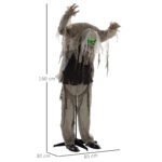 Helovino dekoracija 160 cm animuotas skeletas-vaiduoklis su garsu ir judesiu – Paveikslėlis 3