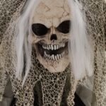 Helovino dekoracija 160 cm animuotas skeletas-vaiduoklis su garsu ir judesiu – Paveikslėlis 8