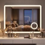 Išmanusis vonios veidrodis su LED apšvietimu ir didinamuoju veidrodžiu (Sidabrinė) – Paveikslėlis 2