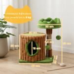 Kačių draskyklė 53 cm su medžio kamieno slėptuve ir jutiniais stulpeliais – Paveikslėlis 3