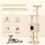 Kačių medis 148 cm, daugiapakopis, su guoliu ir sizalio stulpais – Paveikslėlis 4