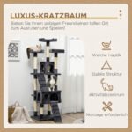 Kačių medis su dviem nameliais ir sisalo draskyklėmis 173 cm – Paveikslėlis 4
