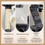 Kačių medis su dviem nameliais ir sisalo draskyklėmis 173 cm – Paveikslėlis 5