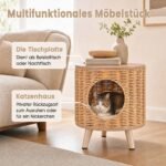 Kačių namelis-pufas daugiafunkcinis su ratano apdaila (Natūrali) – Paveikslėlis 3