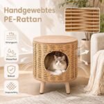 Kačių namelis-pufas daugiafunkcinis su ratano apdaila (Natūrali) – Paveikslėlis 4