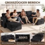 Kampinė U formos 4 vietų sofa su daiktadėže ir gobelenu – Paveikslėlis 4
