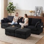 Kampinė U formos 4 vietų sofa su daiktadėže ir gobelenu – Paveikslėlis 9