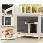 Katės namelis medinis, atsparus orams, izoliuotas, su atidaromu stogu – Paveikslėlis 7