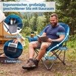 Kempingo krėslai paminkštinti sulankstomi su gėrimų laikikliu (2 vnt.) (Mėlyna) – Paveikslėlis 5