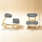 Klūpėjimo kėdė ergonominė su beržo medienos rėmu, laikysenai ir skausmams mažinti – Paveikslėlis 3