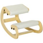 Klūpojama ergonominė kėdė su 6 reguliuojamomis padėtimis ir mediniu rėmu