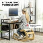 Klūpojama ergonominė kėdė su 6 reguliuojamomis padėtimis ir mediniu rėmu – Paveikslėlis 4