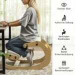 Klūpojama ergonominė kėdė su 6 reguliuojamomis padėtimis ir mediniu rėmu – Paveikslėlis 6
