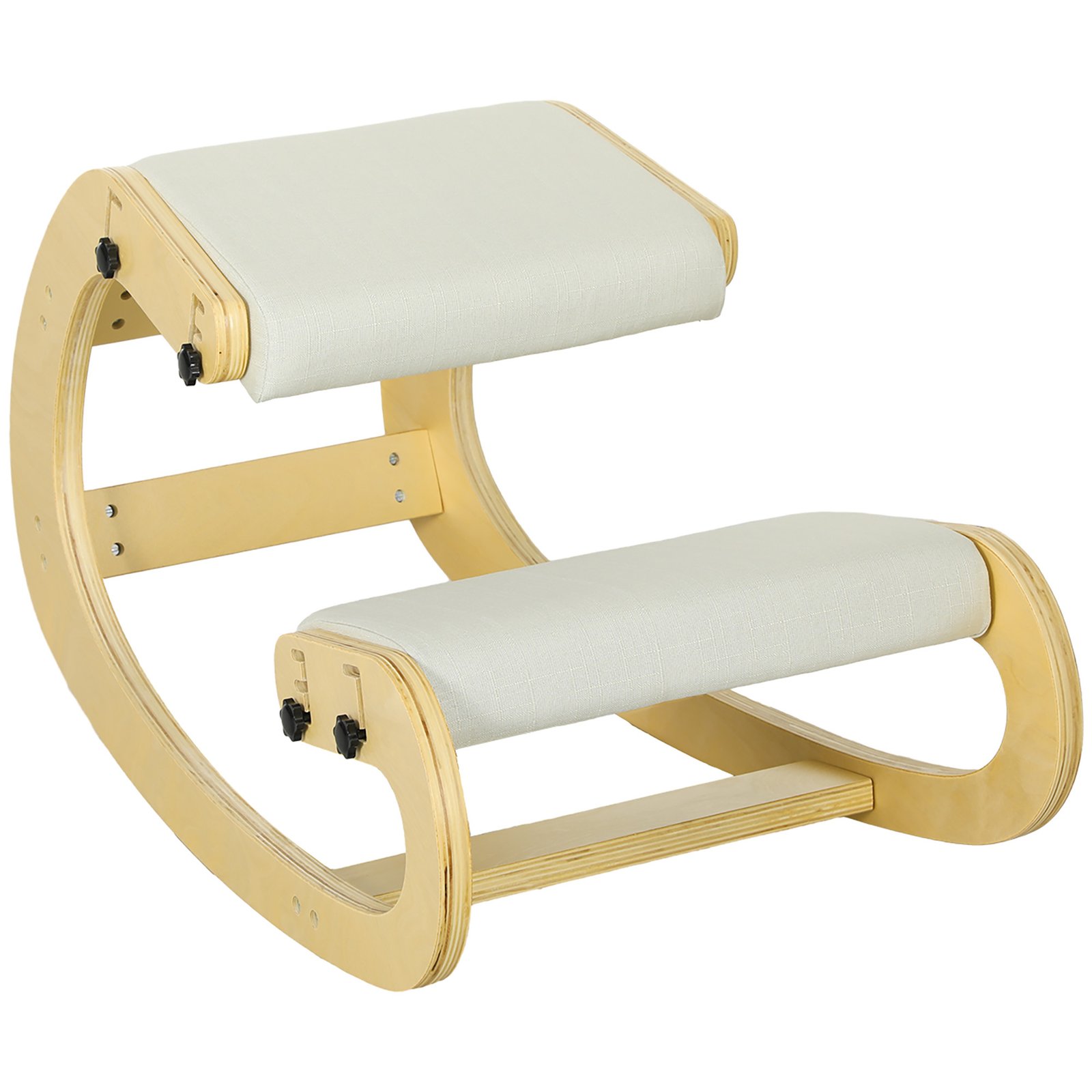 Klūpojama ergonominė kėdė su 6 reguliuojamomis padėtimis ir mediniu rėmu