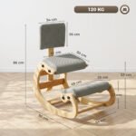 Klūpoma ergonominė kėdė su atlošu ir kordo audiniu – Paveikslėlis 3