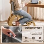 Klūpoma ergonominė kėdė su atlošu ir kordo audiniu – Paveikslėlis 6