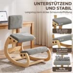 Klūpoma ergonominė kėdė su atlošu ir kordo audiniu – Paveikslėlis 7