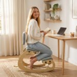 Klūpoma ergonominė kėdė su atlošu ir kordo audiniu – Paveikslėlis 8