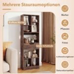Knygų lentyna su 8 skyriais ir stalčiumi (Rustikinė ruda) – Paveikslėlis 5