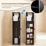 Kompaktiška vonios spintelė su reguliuojamomis lentynomis (Juoda) – Paveikslėlis 5