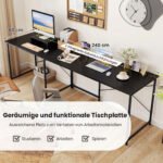 Kompiuterio stalas L formos keičiamas su nuimamu monitoriaus stovu (Juoda) – Paveikslėlis 4