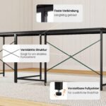 Kompiuterio stalas L formos keičiamas su nuimamu monitoriaus stovu (Juoda) – Paveikslėlis 5