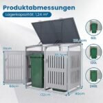 Konteinerių dėžė metalinė dviem konteineriams su amortizatoriais (Sidabrinė) – Paveikslėlis 2