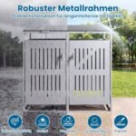 Konteinerių dėžė metalinė dviem konteineriams su amortizatoriais (Sidabrinė) – Paveikslėlis 4