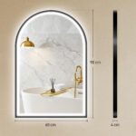 LED vonios veidrodis 60x90 cm su priekiniu/galiniu apšvietimu, atminties funkcija – Paveikslėlis 3