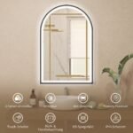 LED vonios veidrodis 60x90 cm su priekiniu/galiniu apšvietimu, atminties funkcija – Paveikslėlis 4